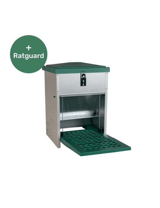 Mangeoire à pédale feedomatic 5 kg + protection anti rats